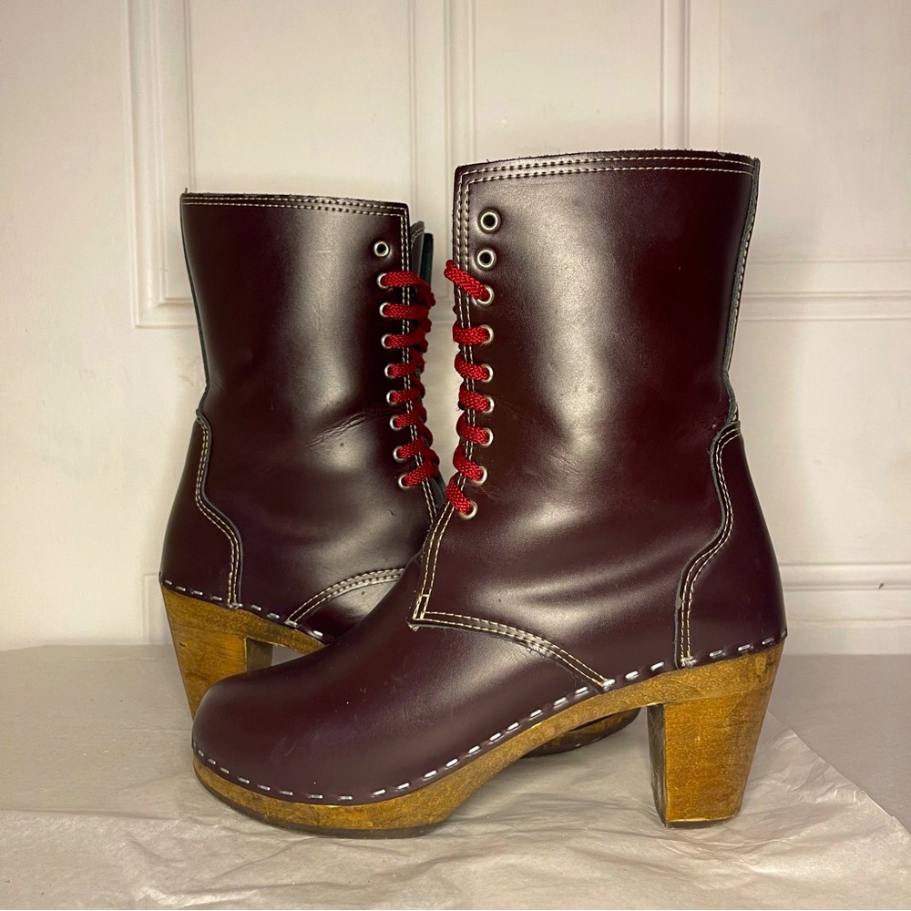 MAGUBA Sidney wooden clog boots, size 8.5